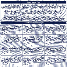 Load image into Gallery viewer, Custom White White-Navy 3D Pattern Design Authentic Baseball Jersey
