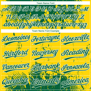 Custom Gold Green-White 3D Pattern Design Authentic Baseball Jersey
