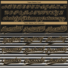 Load image into Gallery viewer, Custom Black Black Old Gold-Gray 3D Pattern Design Authentic Baseball Jersey
