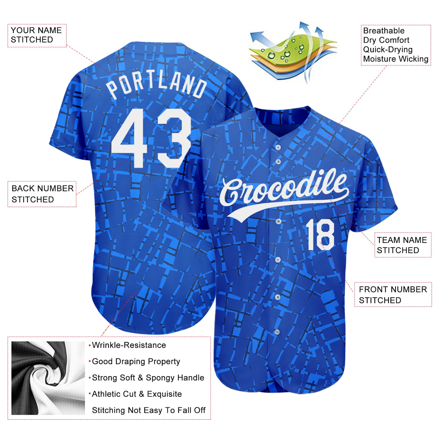 Personalized Dodgers Jersey: White Stitch Baseball Style