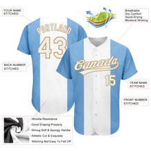 Load image into Gallery viewer, Custom Light Blue White-Old Gold 3D Argentinian Flag Authentic Baseball Jersey
