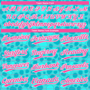 Custom Aqua Pink-White 3D Pattern Design Authentic Baseball Jersey