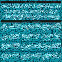 Load image into Gallery viewer, Custom Teal Teal-Black 3D Pattern Design Authentic Baseball Jersey

