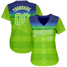 Load image into Gallery viewer, Custom Neon Green Neon Green-Royal 3D Pattern Design Authentic Baseball Jersey
