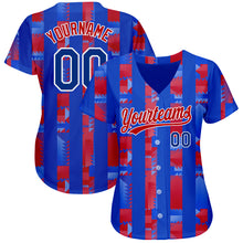Load image into Gallery viewer, Custom Royal Royal-Red 3D Pattern Design Authentic Baseball Jersey
