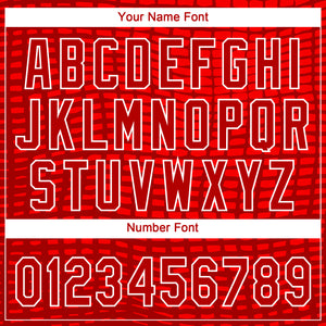 Custom Red Red-White 3D Pattern Design Authentic Baseball Jersey