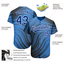 Load image into Gallery viewer, Custom Light Blue Royal-Black 3D Pattern Design Authentic Baseball Jersey
