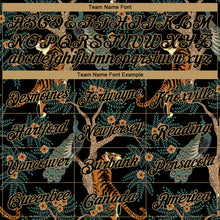 Load image into Gallery viewer, Custom Black Black-Old Gold 3D Pattern Design Tiger And Peacock Performance T-Shirt
