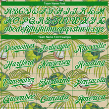 Load image into Gallery viewer, Custom Cream Grass Green-White 3D Pattern Design Coconuts And Leaves Authentic Baseball Jersey
