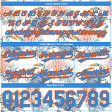 Load image into Gallery viewer, Custom White Powder Blue-Orange 3D Pattern Coral And Crab Authentic Basketball Shorts
