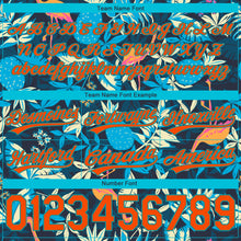 Load image into Gallery viewer, Custom Black Orange-Lakes Blue 3D Pattern Hawaii Palm Leaves And Flamingo Authentic Basketball Shorts
