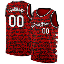 Load image into Gallery viewer, Custom Red White-Black Authentic City Edition Basketball Jersey
