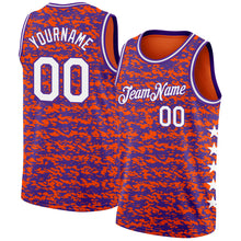 Load image into Gallery viewer, Custom Orange White-Purple Authentic City Edition Basketball Jersey
