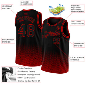 Custom Black Red Fade Fashion Authentic City Edition Basketball Jersey