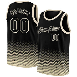 Custom Black Cream Fade Fashion Authentic City Edition Basketball Jersey