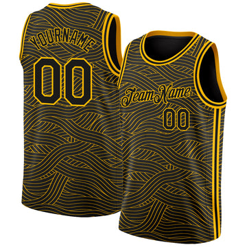 Custom Black Gold Authentic City Edition Basketball Jersey