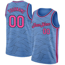 Load image into Gallery viewer, Custom Light Blue Pink-Black Authentic City Edition Basketball Jersey
