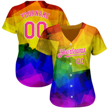 Load image into Gallery viewer, Custom Rainbow For Pride Month Love Is Love LGBT 3D Authentic Baseball Jersey
