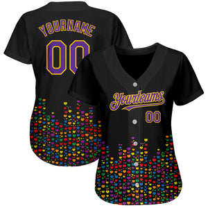 Custom Rainbow For Pride Month Love Is Love LGBT 3D Authentic Baseball Jersey