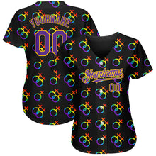 Load image into Gallery viewer, Custom Rainbow For Pride Month Love Is Love LGBT 3D Authentic Baseball Jersey
