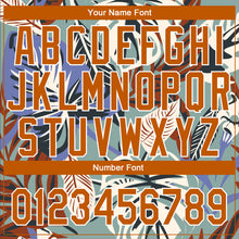Load image into Gallery viewer, Custom Teal Texas Orange-White 3D Pattern Design Hawaii Tropical Palm Leaves Authentic Baseball Jersey
