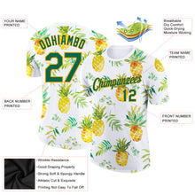 Load image into Gallery viewer, Custom White Kelly Green-Gold 3D Pattern Design Pineapples Performance T-Shirt
