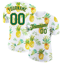 Load image into Gallery viewer, Custom White Kelly Green-Gold 3D Pattern Design Pineapples Performance T-Shirt

