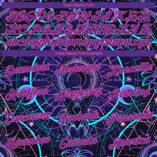 Load image into Gallery viewer, Custom Black Purple-Pink 3D Pattern Design Magic Mushrooms Over Sacred Geometry Psychedelic Hallucination Performance T-Shirt
