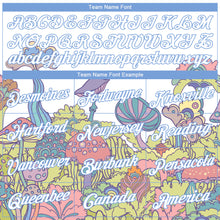 Load image into Gallery viewer, Custom White Light Blue 3D Pattern Design Colorful Flowers And Mushrooms Psychedelic Hallucination Performance T-Shirt
