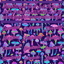 Load image into Gallery viewer, Custom Black Purple-Pink 3D Pattern Design Colorful Flowers And Mushrooms Psychedelic Hallucination Performance T-Shirt
