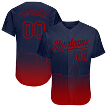 Load image into Gallery viewer, Custom Navy Red 3D Washington City Edition Fade Fashion Authentic Baseball Jersey
