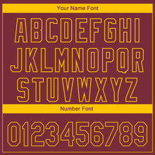 Load image into Gallery viewer, Custom Burgundy Yellow 3D Washington City Edition Fade Fashion Authentic Baseball Jersey
