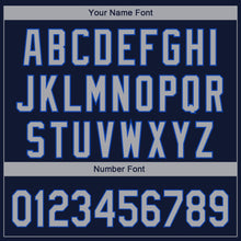 Load image into Gallery viewer, Custom Navy Gray-Thunder Blue 3D Dallas City Edition Fade Fashion Authentic Baseball Jersey
