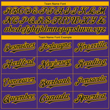 Load image into Gallery viewer, Custom Purple Black-Gold 3D Los Angeles City Edition Fade Fashion Authentic Baseball Jersey
