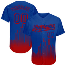 Load image into Gallery viewer, Custom Royal Red 3D Chicago City Edition Fade Fashion Authentic Baseball Jersey
