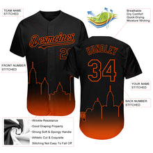 Load image into Gallery viewer, Custom Black Orange 3D Baltimore City Edition Fade Fashion Authentic Baseball Jersey
