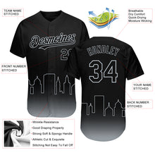 Load image into Gallery viewer, Custom Black Silver 3D Oakland City Edition Fade Fashion Authentic Baseball Jersey
