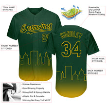 Load image into Gallery viewer, Custom Green Gold 3D Oakland City Edition Fade Fashion Authentic Baseball Jersey
