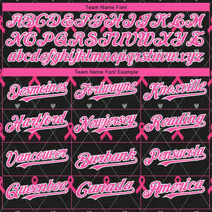 Custom Black Pink-White 3D Pink Ribbon Breast Cancer Awareness Month Women Health Care Support Authentic Baseball Jersey