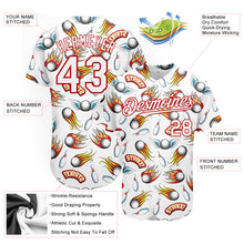 Load image into Gallery viewer, Custom White Red 3D Pattern Design Firely Bowling Authentic Baseball Jersey
