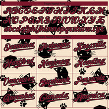 Load image into Gallery viewer, Custom Cream Crimson-Black 3D Pattern Design Cat Authentic Baseball Jersey
