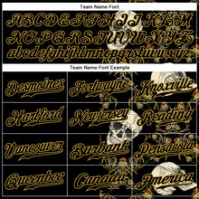 Load image into Gallery viewer, Custom Black Old Gold 3D Plant And Skull Fashion Authentic Baseball Jersey
