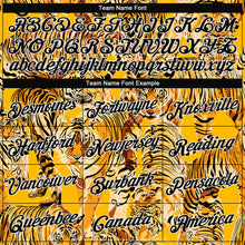 Load image into Gallery viewer, Custom Stitched Gold Black-White 3D Pattern Design Tiger Sports Pullover Sweatshirt Hoodie
