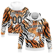 Load image into Gallery viewer, Custom Stitched Orange Black-White 3D Pattern Design Tiger Sports Pullover Sweatshirt Hoodie
