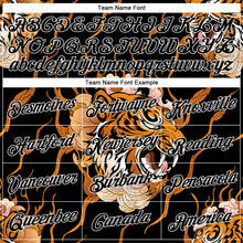 Load image into Gallery viewer, Custom Stitched Black Orange-White 3D Pattern Design Flame Tiger Sports Pullover Sweatshirt Hoodie
