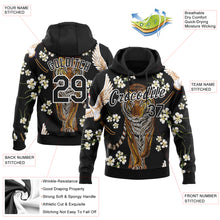 Load image into Gallery viewer, Custom Stitched Black White 3D Pattern Design Tiger And Crane Sports Pullover Sweatshirt Hoodie
