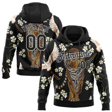 Load image into Gallery viewer, Custom Stitched Black White 3D Pattern Design Tiger And Crane Sports Pullover Sweatshirt Hoodie
