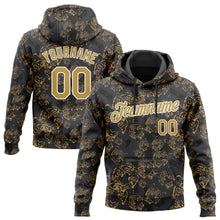 Load image into Gallery viewer, Custom Stitched Black Old Gold-White 3D Pattern Design Tiger Sports Pullover Sweatshirt Hoodie
