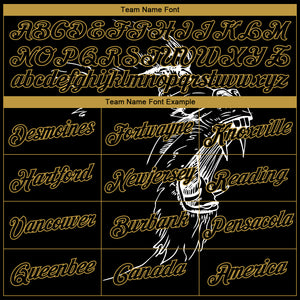 Custom Stitched Black-Old Gold 3D Pattern Design Gorilla Sports Pullover Sweatshirt Hoodie
