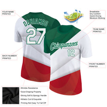 Load image into Gallery viewer, Custom Red White-Kelly Green 3D Mexico Performance T-Shirt
